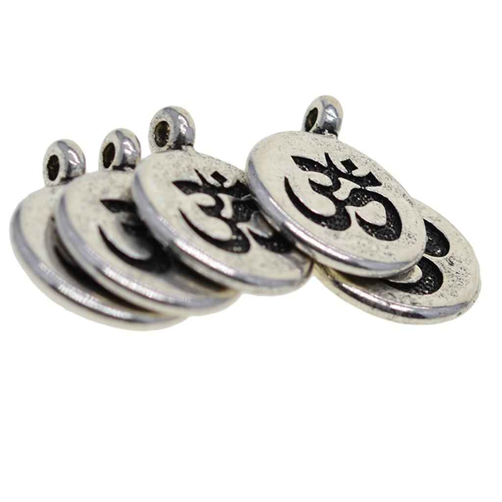 30x Tibetan Silver Yoga Charms DIY Pendant for Necklace Jewelry Making OM