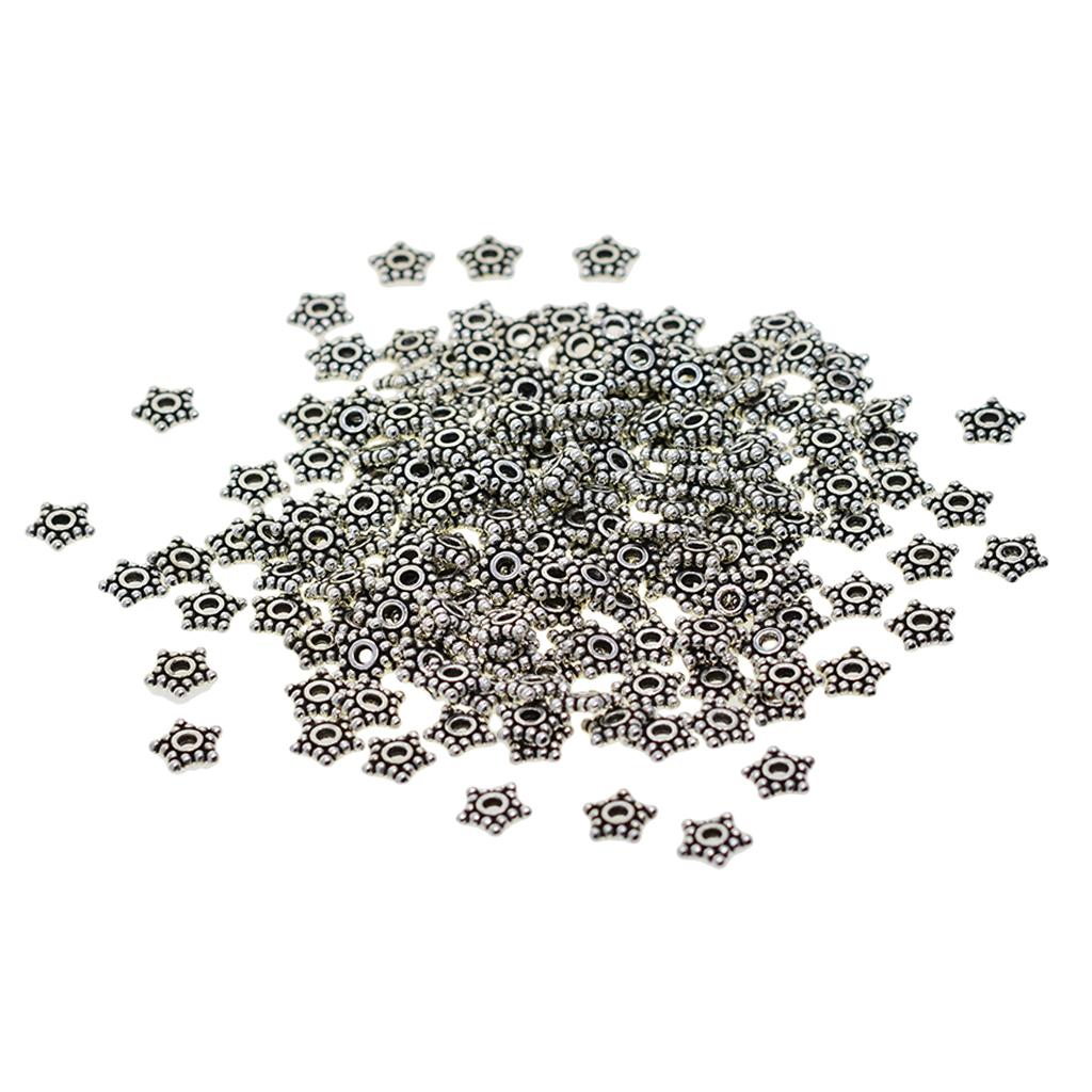 4x100pc 8mm Star Tibetan Silver Spacer Loose Beads Jewelry Findings DIY Making