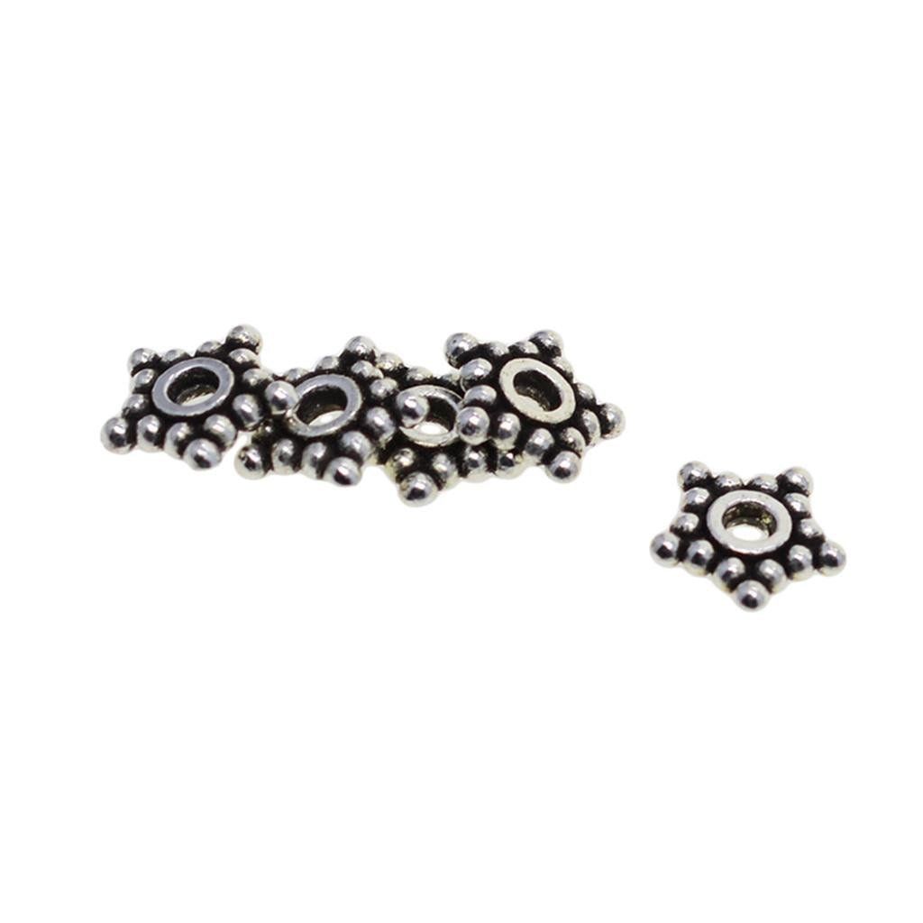 4x100pc 8mm Star Tibetan Silver Spacer Loose Beads Jewelry Findings DIY Making