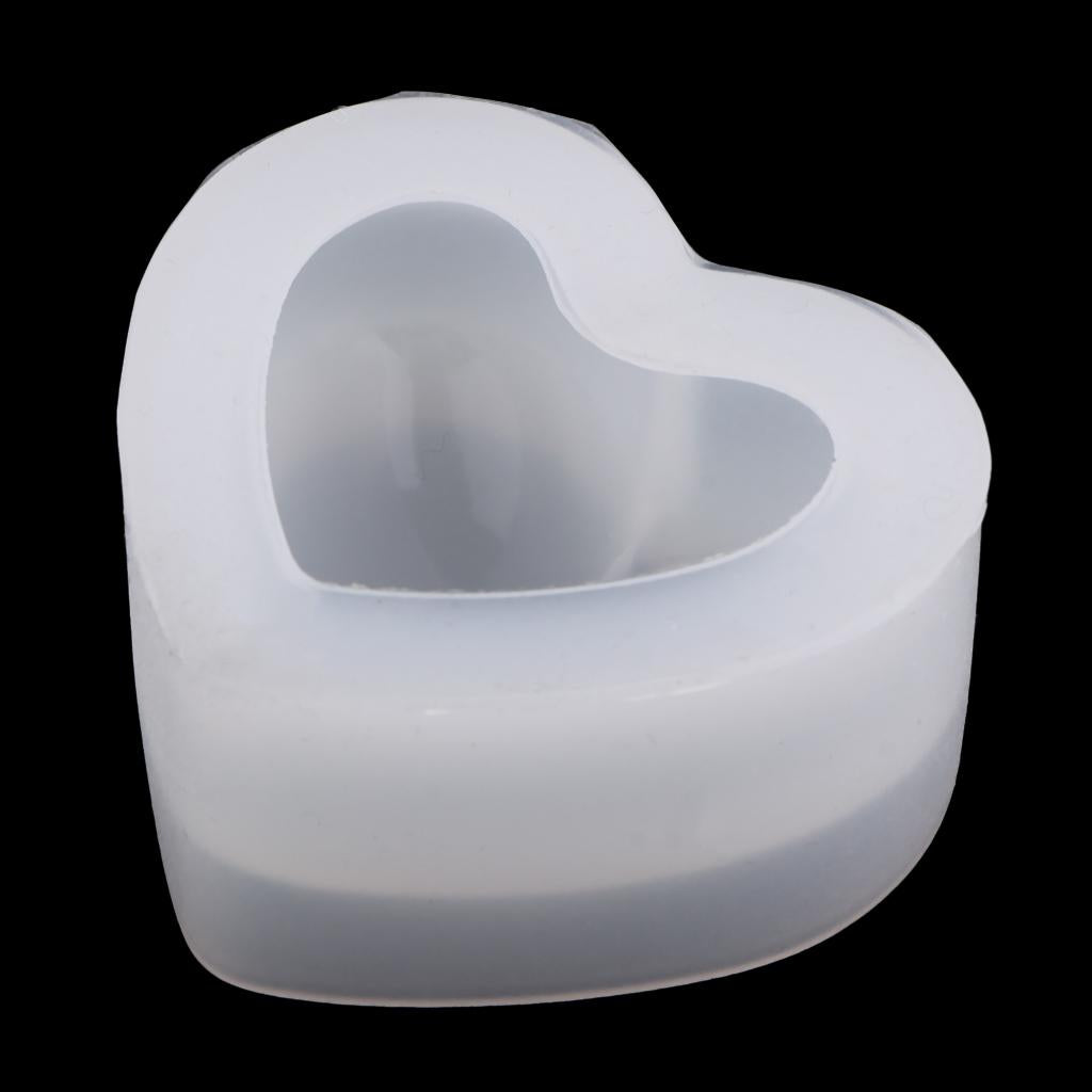 3xHeart Silicone Molds Resin Casting Moulds Jewelry Making Tools 5.5x4.5x2.9cm