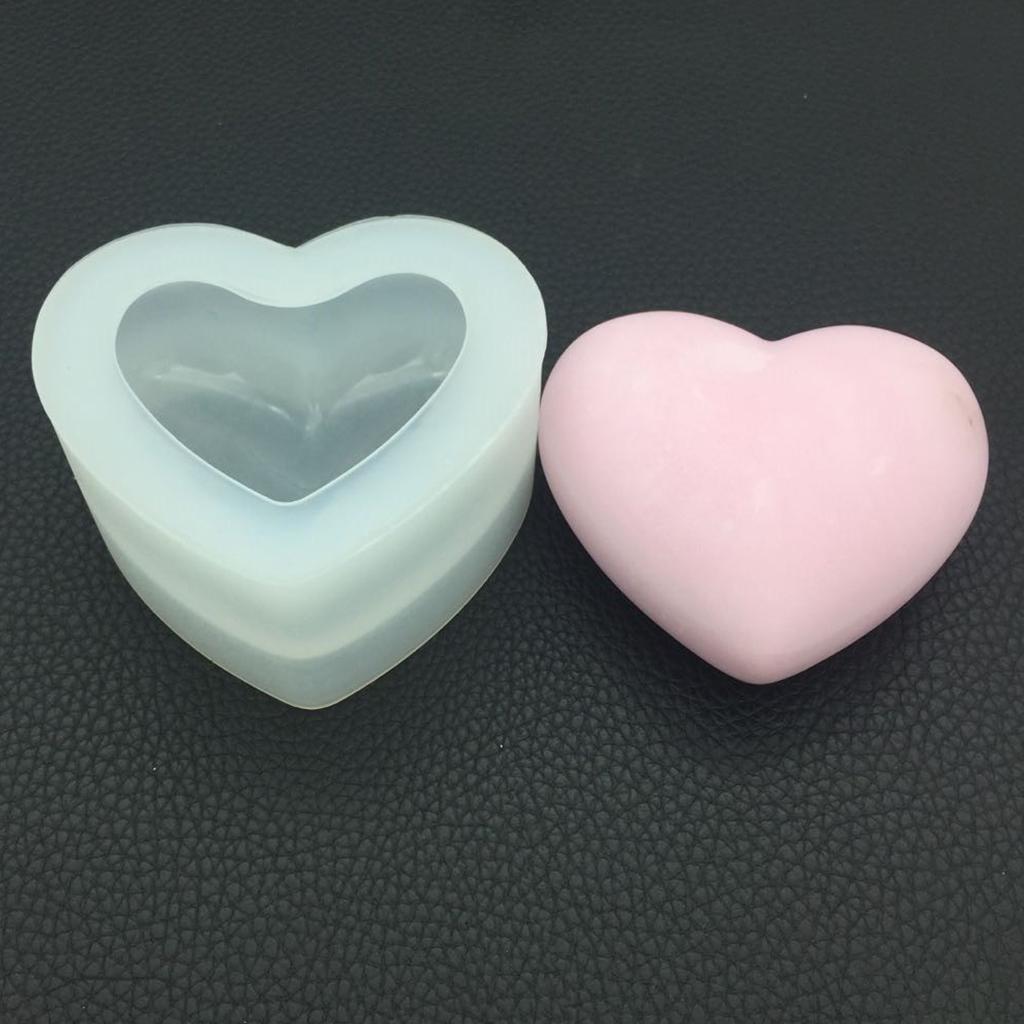 3xHeart Silicone Molds Resin Casting Moulds Jewelry Making Tools 5.5x4.5x2.9cm