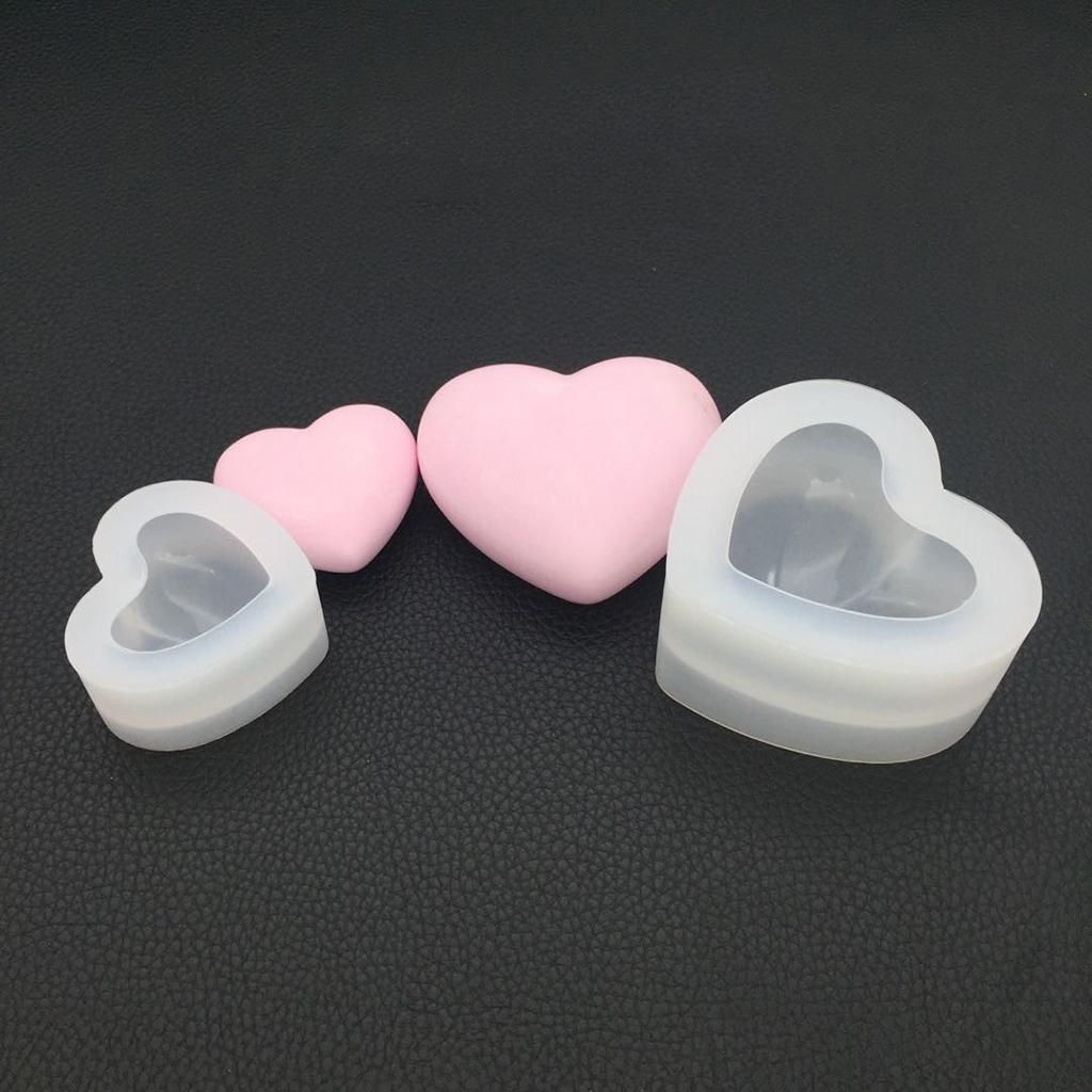 3xHeart Silicone Molds Resin Casting Moulds Jewelry Making Tools 5.5x4.5x2.9cm