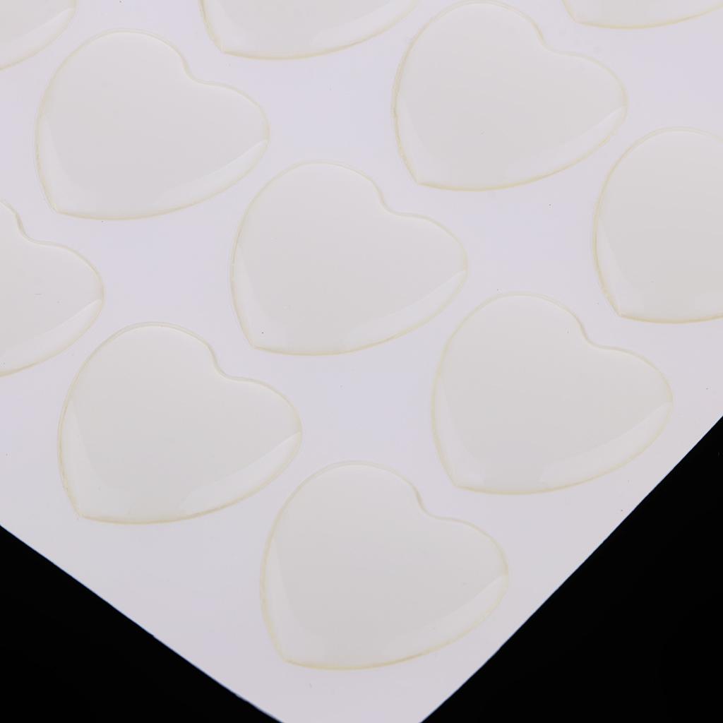 3xCrystal Clear Epoxy Resin Dome Stickers for Bottle Cap Crafts 1 inch Heart