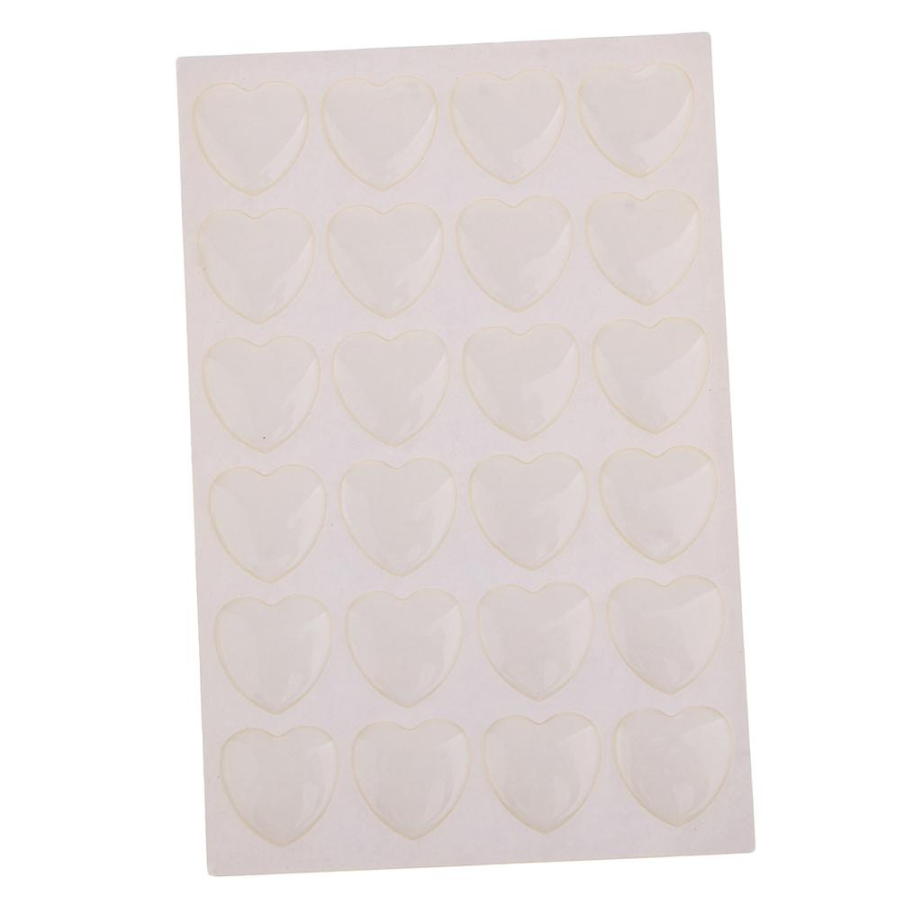 5xCrystal Clear Epoxy Resin Dome Stickers for Bottle Cap Crafts 1 inch Heart