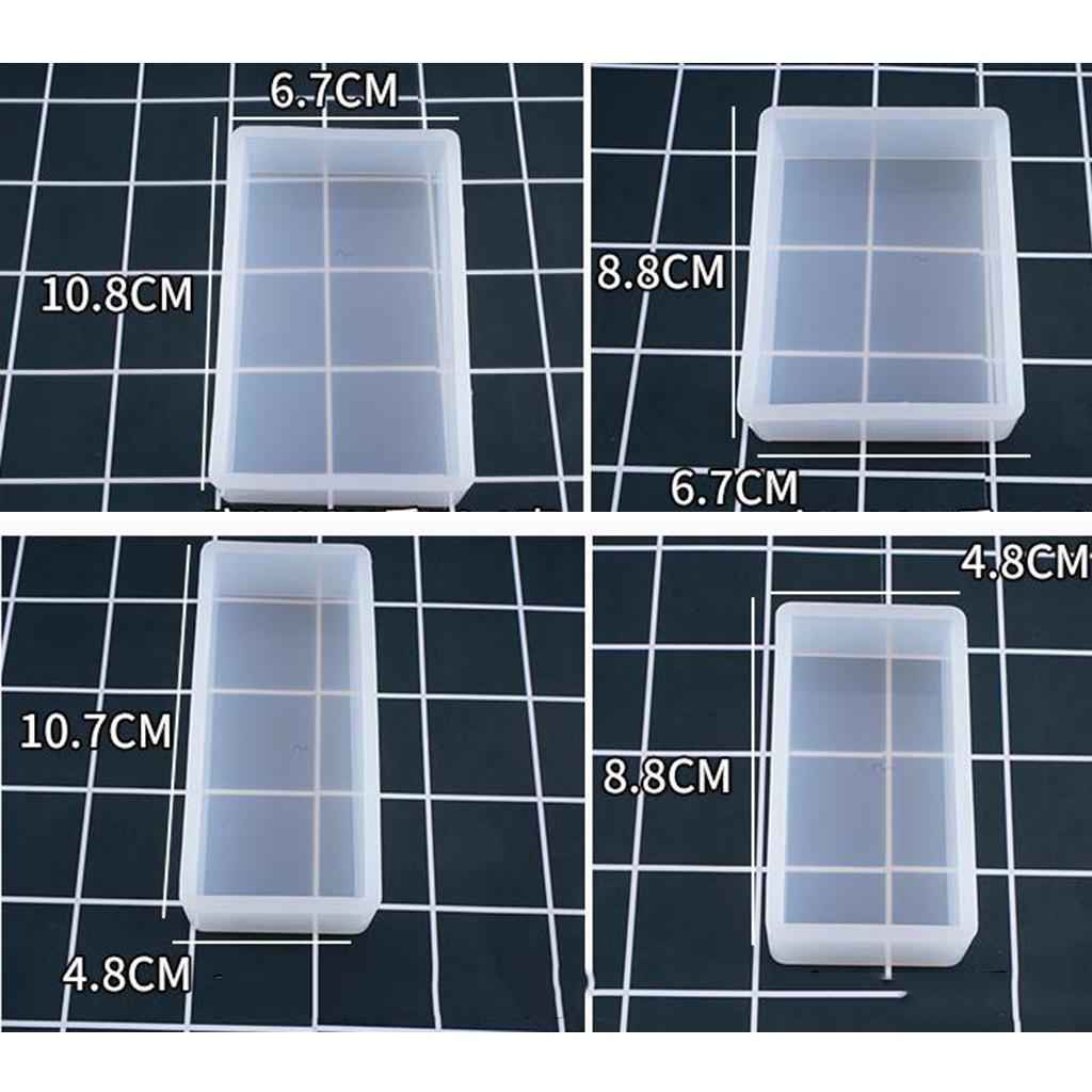 9Pieces DIY Resin Molds Jewelry Making Mould Tool Silicone Ornament Rectangle Mold for Polymer Clay, Crafting, Epoxy Resin, Dried Flower