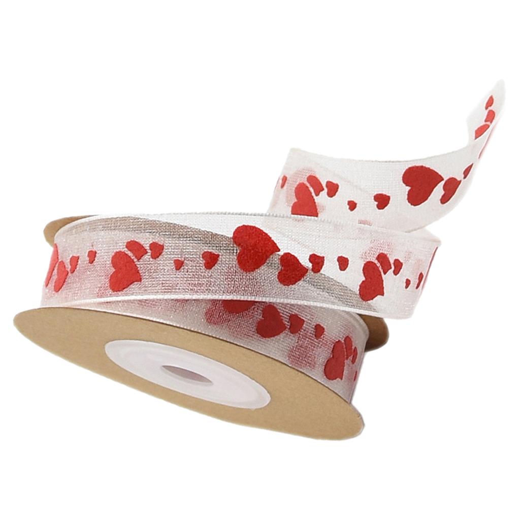 3x3 Styles Satin Sheer Ribbon Love Heart Wedding Decoration DIY Craft White 2