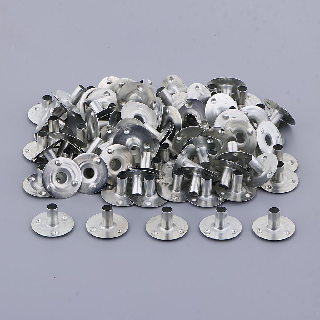 4x100 Pieces Metal Candle Wick Sustainers Tabs Base for Candle Making 20x5mm