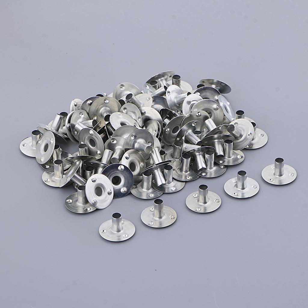 4x100 Pieces Metal Candle Wick Sustainers Tabs Base for Candle Making 20x5mm