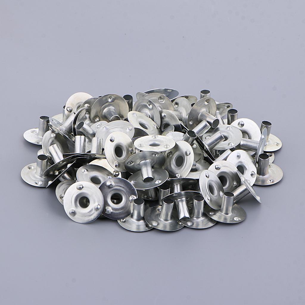 3x100 Pieces Metal Candle Wick Sustainers Tabs Base for Candle Making 20x5mm