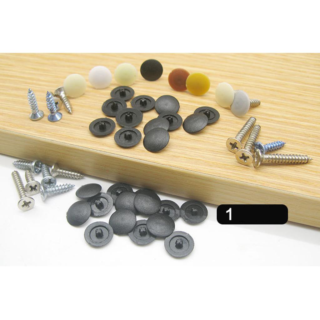 3x500Pack Round Phillips Screw Hole Cover Furniture Decorative Screw Cap Black