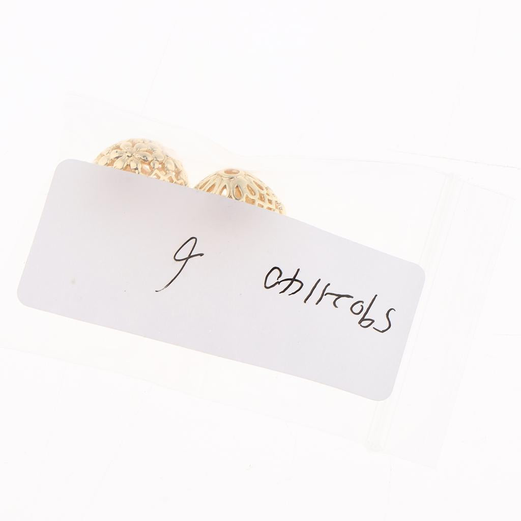 2x2x Gold Plated Hollow Filigree Spacer Loose Beads Jewelry Findings 14MM