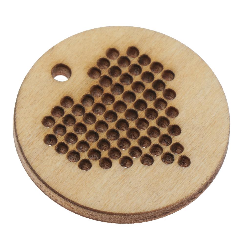 5xDIY Wooden Shapes Heart Shaped Blank Pendant for Counted Cross Stitch Kit