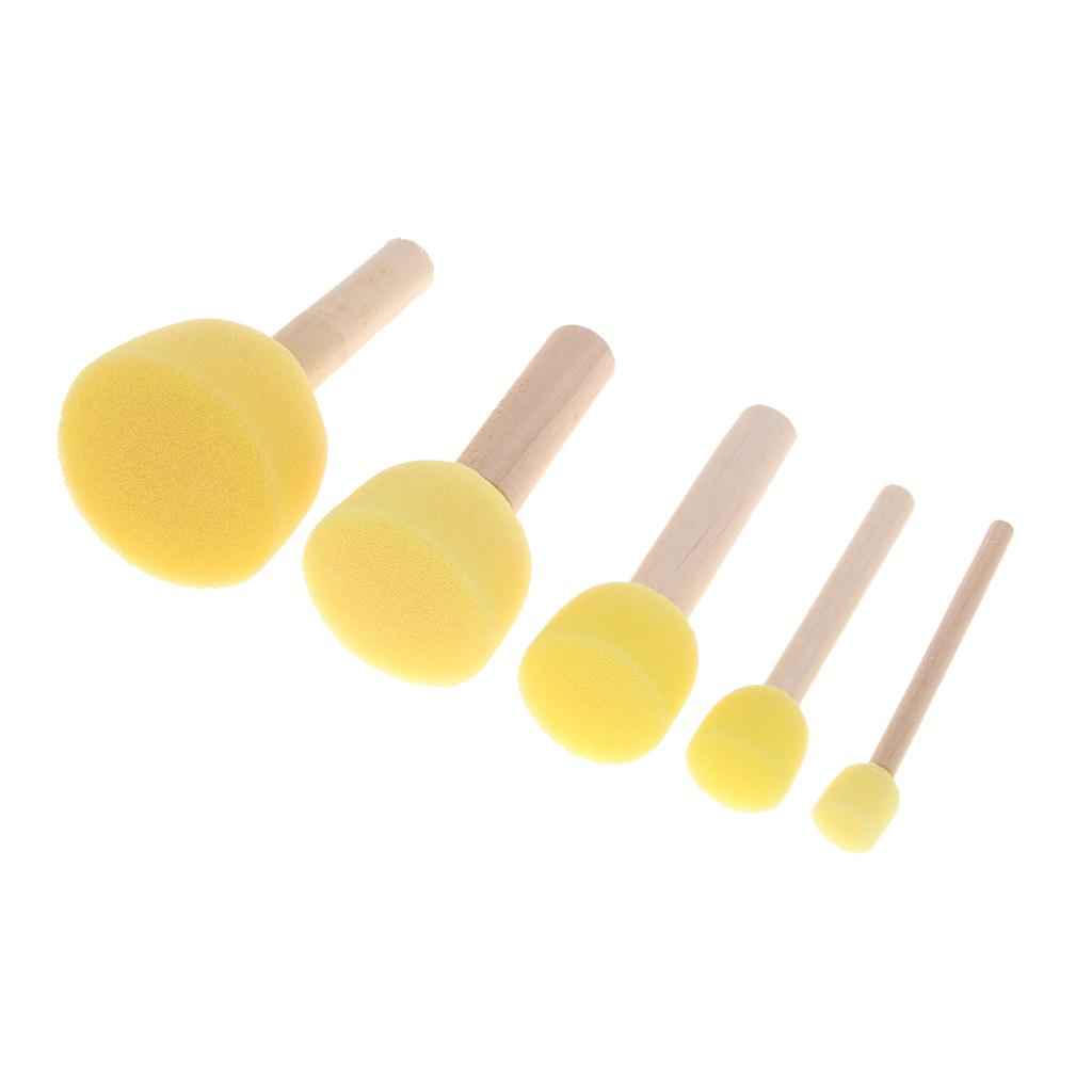 5 Sizes Round Sponges Brush Set Kids Painting Tools Sponge Painting Stippler Set DIY Painting Tools in for Kids