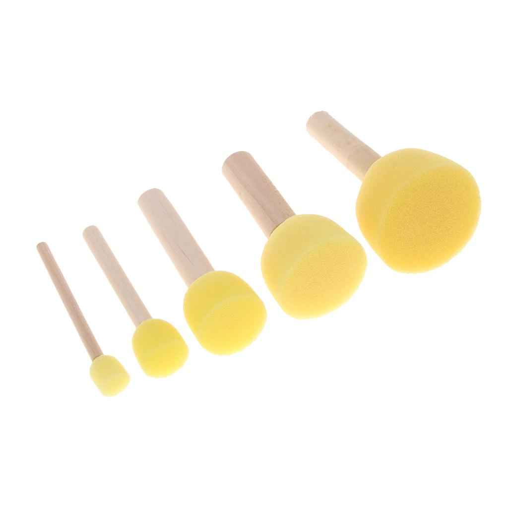 5 Sizes Round Sponges Brush Set Kids Painting Tools Sponge Painting Stippler Set DIY Painting Tools in for Kids