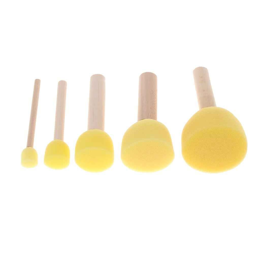 5 Sizes Round Sponges Brush Set Kids Painting Tools Sponge Painting Stippler Set DIY Painting Tools in for Kids
