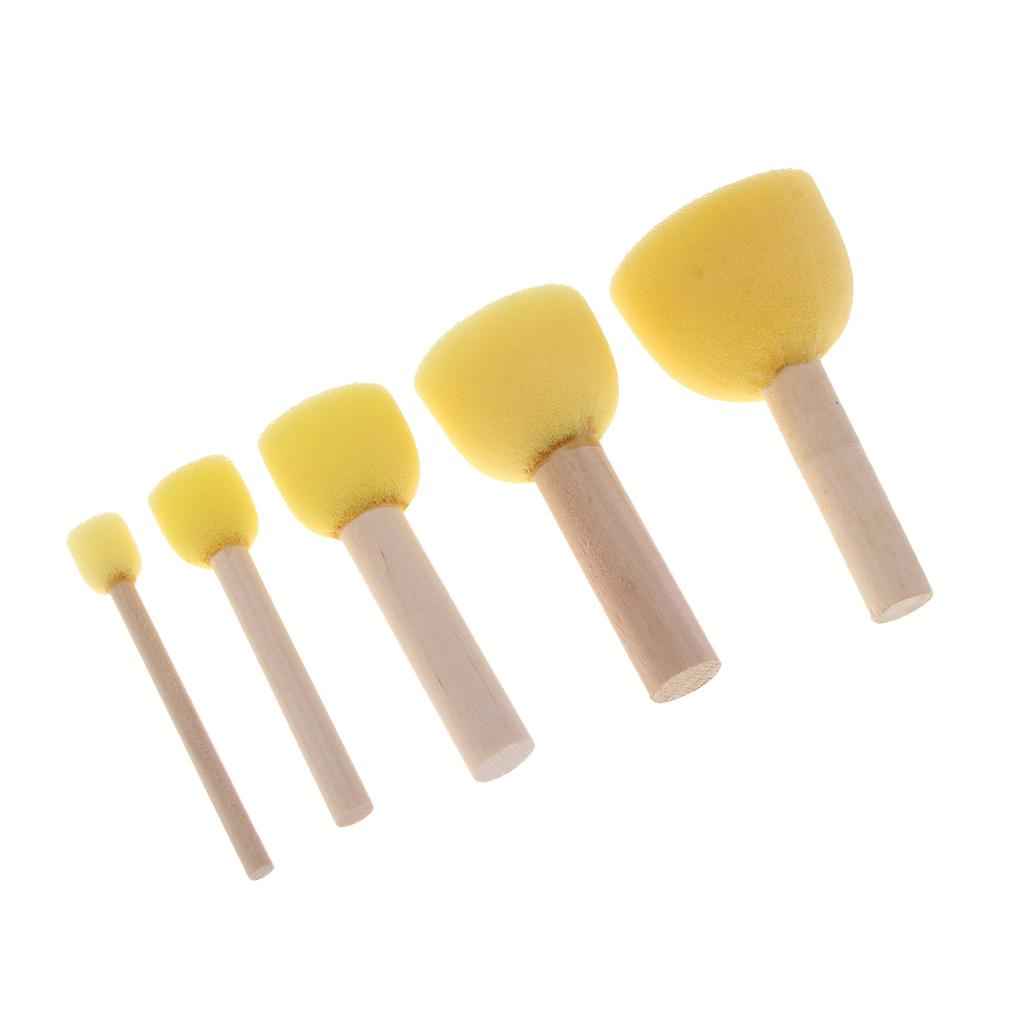 5 Sizes Round Sponges Brush Set Kids Painting Tools Sponge Painting Stippler Set DIY Painting Tools in for Kids