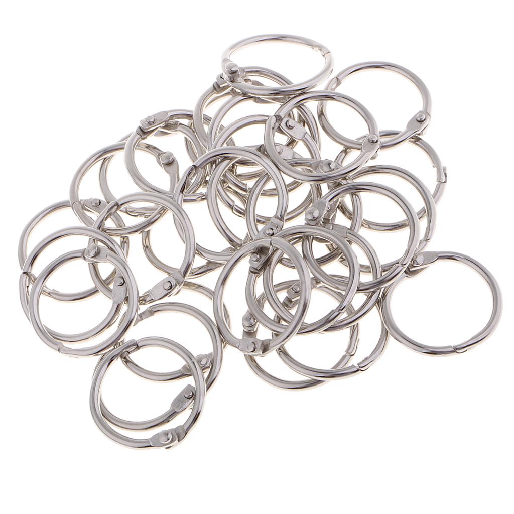 4x10/20/30 Sets Book Ring Small Loose Leaf Binder Rings Keychain Key Ring 20mm