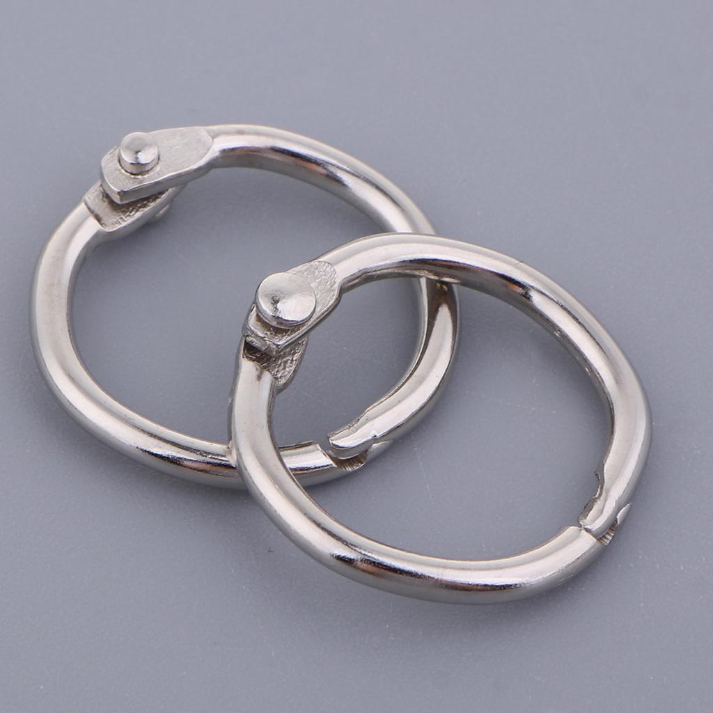 4x10/20/30 Sets Book Ring Small Loose Leaf Binder Rings Keychain Key Ring 14mm