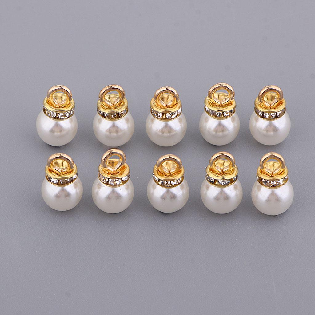 3x10 Piece Round ABS Imitation Pearl Charm Pendant for Jewelry DIY Making 8mm