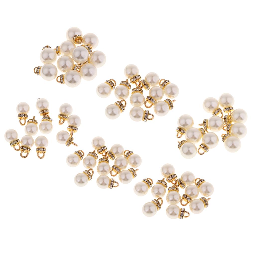 2x10 Piece Round ABS Imitation Pearl Charm Pendant for Jewelry DIY Making 8mm