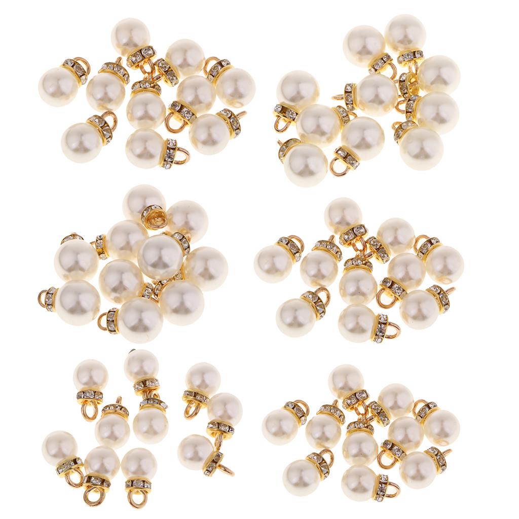 4x10 Piece Round ABS Imitation Pearl Charm Pendant for Jewelry DIY Making 8mm
