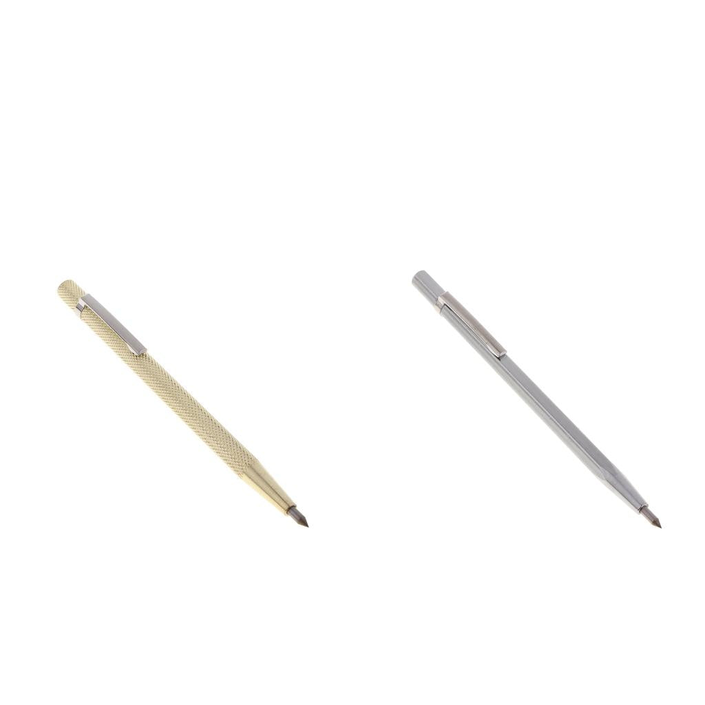 2x1Pcs Tungsten Carbide Tip Scriber Pen for Glass Ceramics Cutter Tool Golden