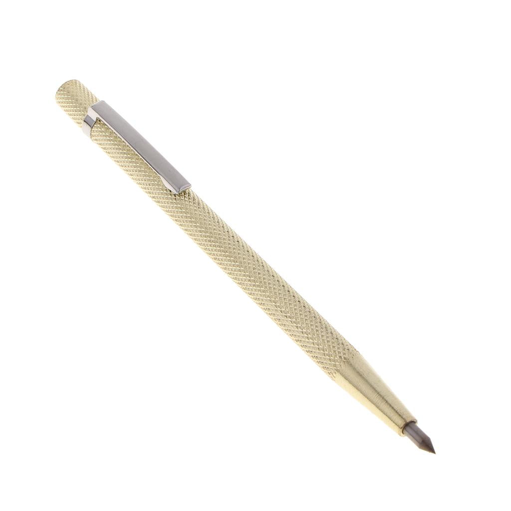 2x1Pcs Tungsten Carbide Tip Scriber Pen for Glass Ceramics Cutter Tool Golden