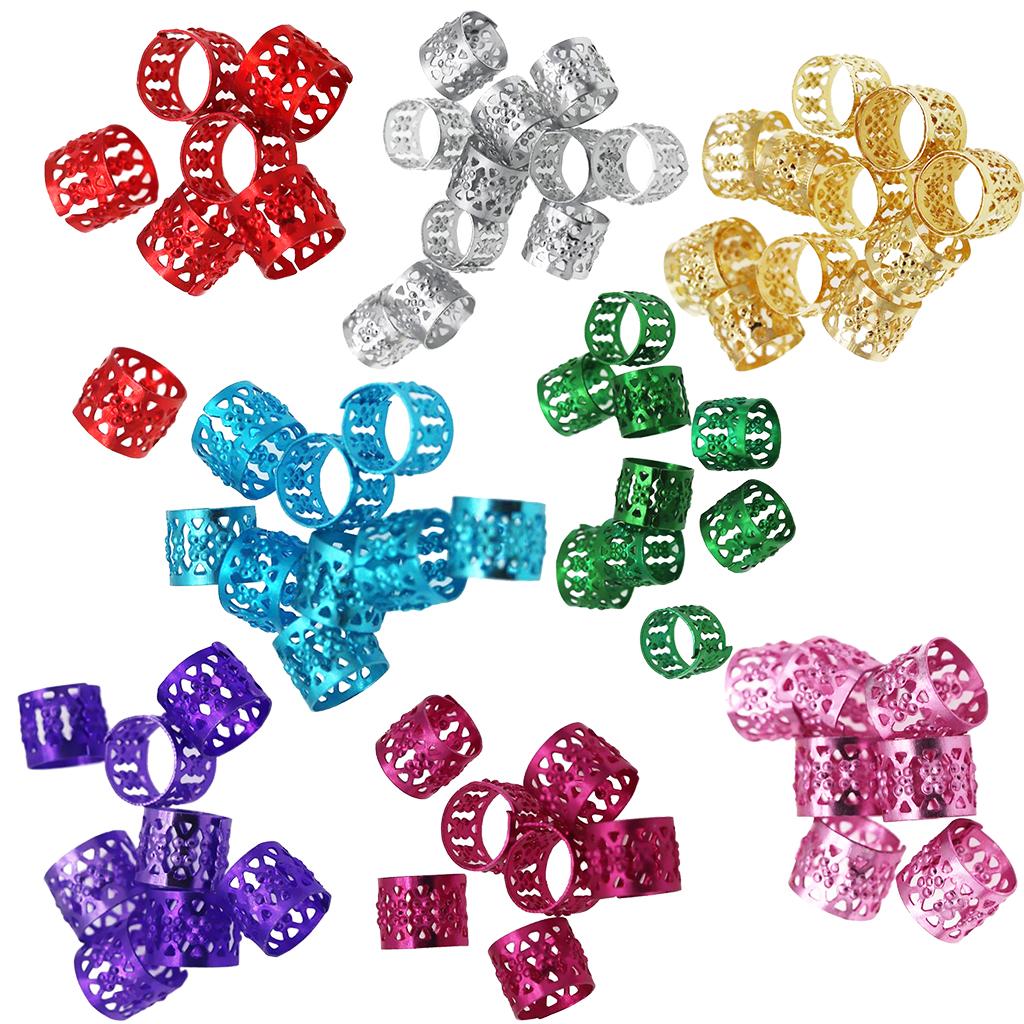 4x80set Filigree Tube Spacer Beads Dreadlocks Braiding Bead DIY Hair Accessory