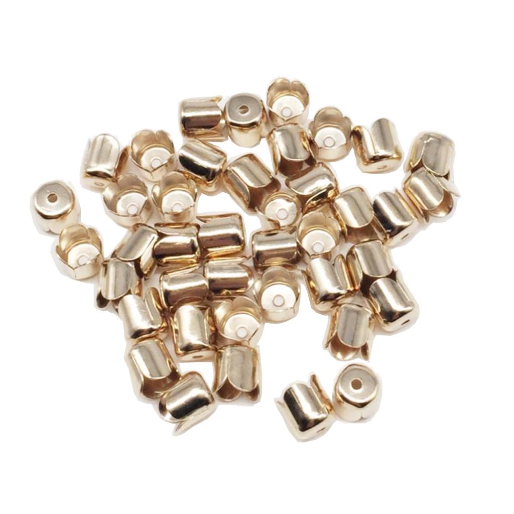 3x160 End Caps Jewelry Iron 10mm Cord End Cap Findings Golden