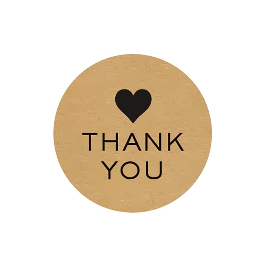 2x500 Kraft Thank You Stickers Kraft Paper Thank You Adhesive Labels Roll