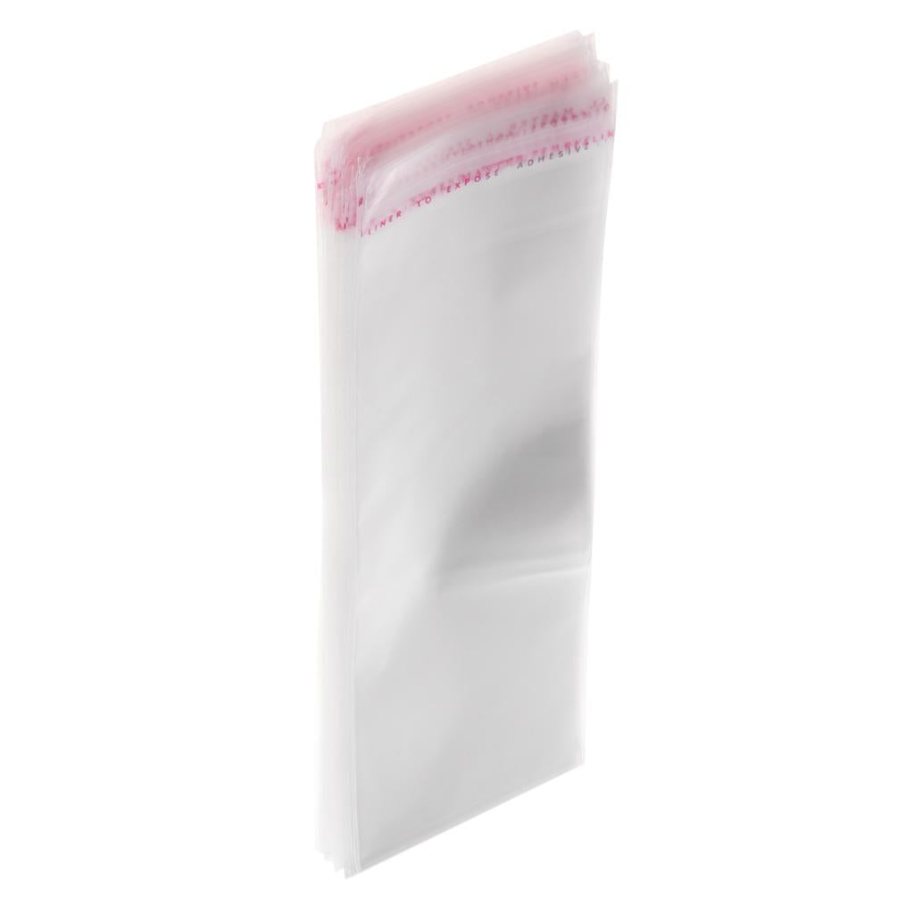 3x100x Clear Plastic Flat Cellophane Bag Adhesive for Food Candy 7.1 x 2.4inch