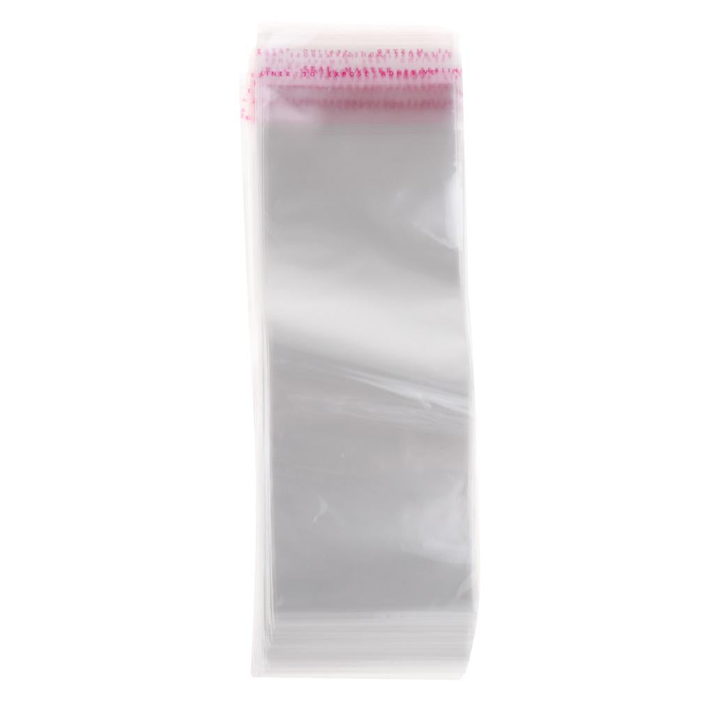 3x100x Clear Plastic Flat Cellophane Bag Adhesive for Food Candy 7.1 x 2.4inch
