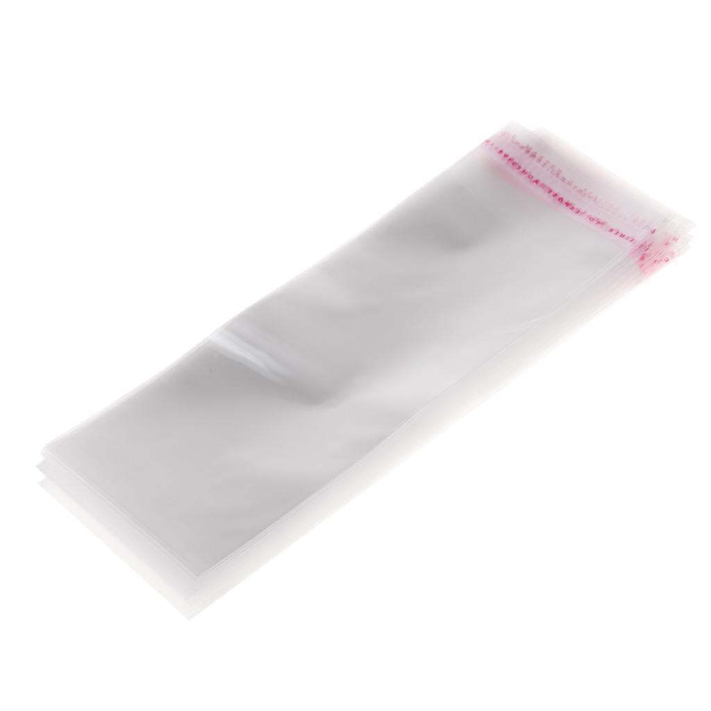 3x100x Clear Plastic Flat Cellophane Bag Adhesive for Food Candy 7.1 x 2.4inch