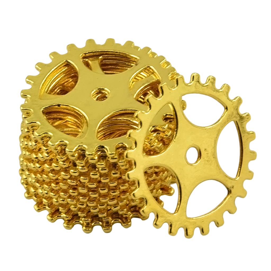 4x50 Pieces Gold Antique Steampunk Gears Charms for Crafting Jewelry Making