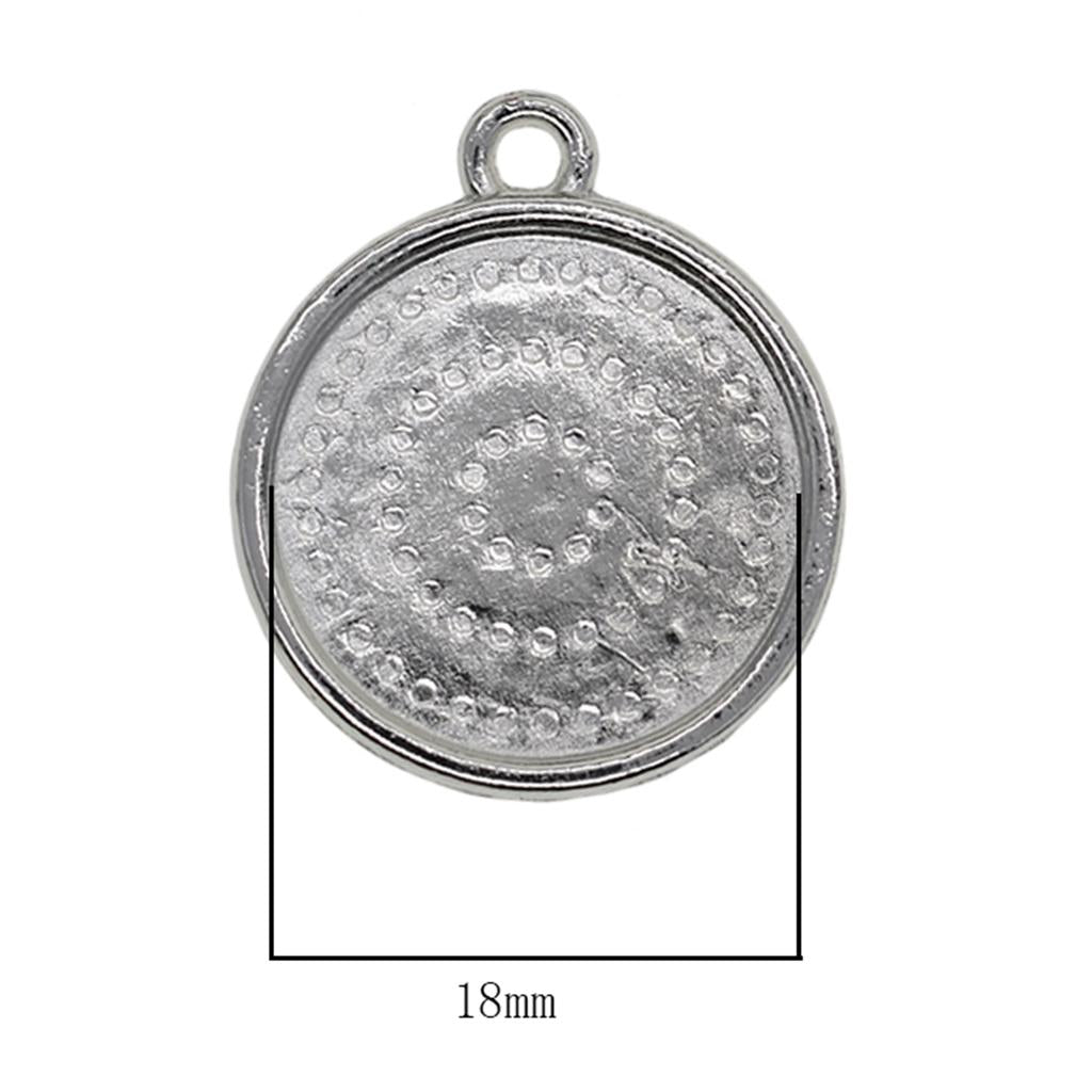 2x50x 18mm Round Pendant Blank Cabochon Base Setting Trays DIY Jewelry Making