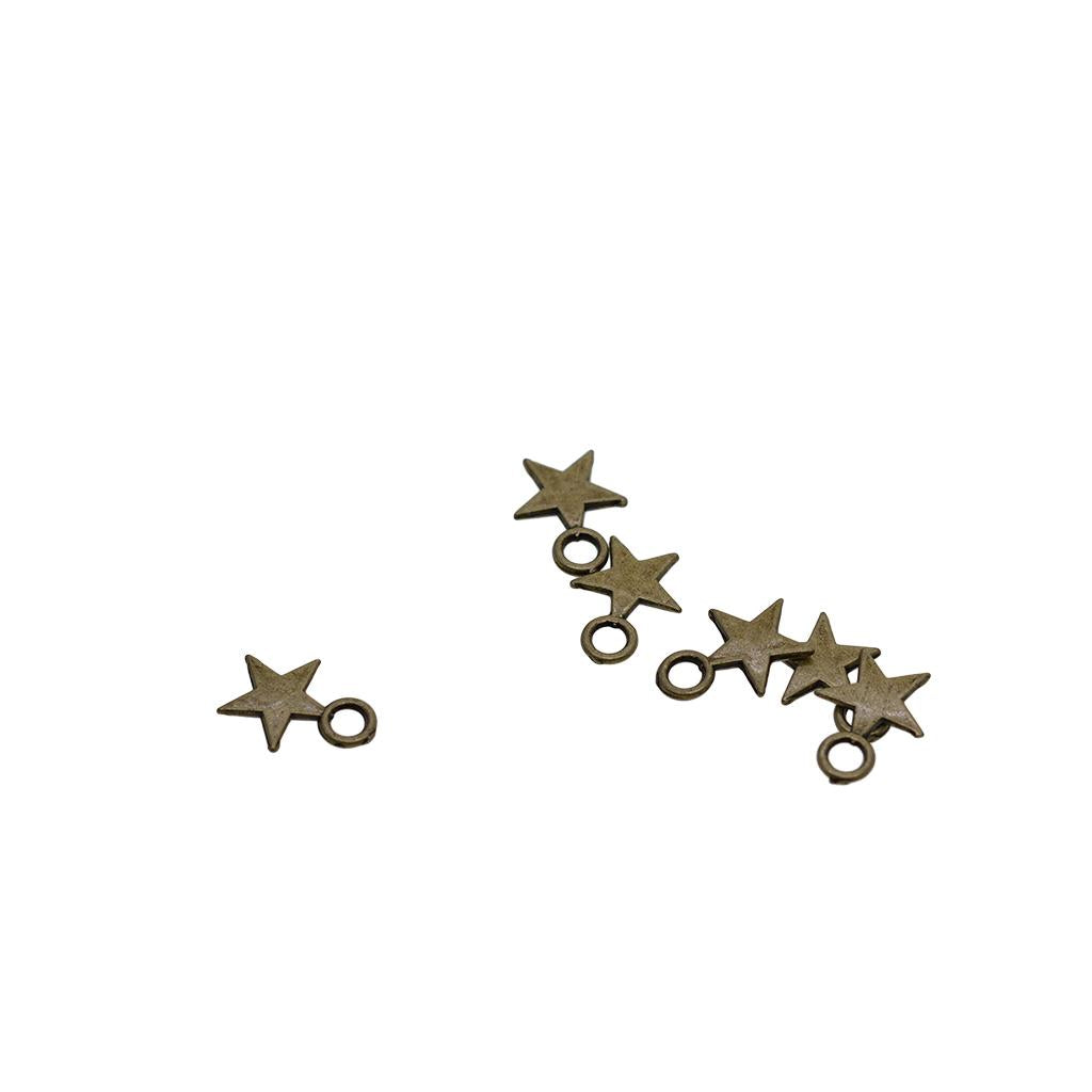 2x300 pcs small Antique Bronze Star Charms Pendant Jewelry DIY Making