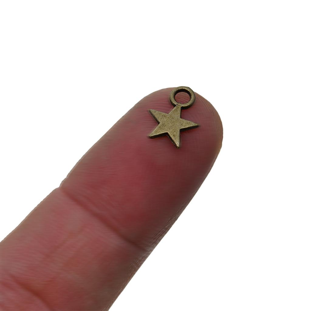 6x300 pcs small Antique Bronze Star Charms Pendant Jewelry DIY Making