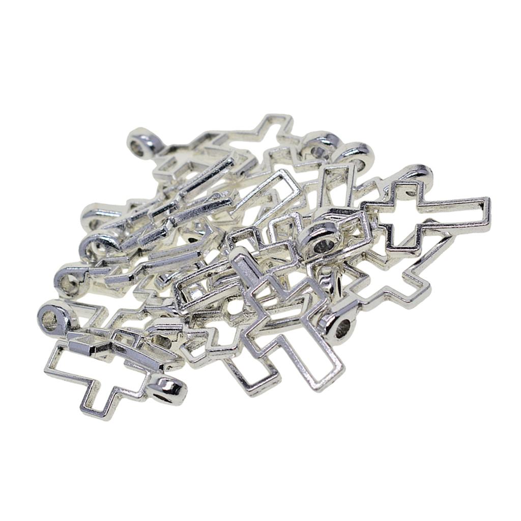 4x20 Pieces Cross Pendant Trays Blanks Cameo Bezel Cabochon Settings 38x20mm