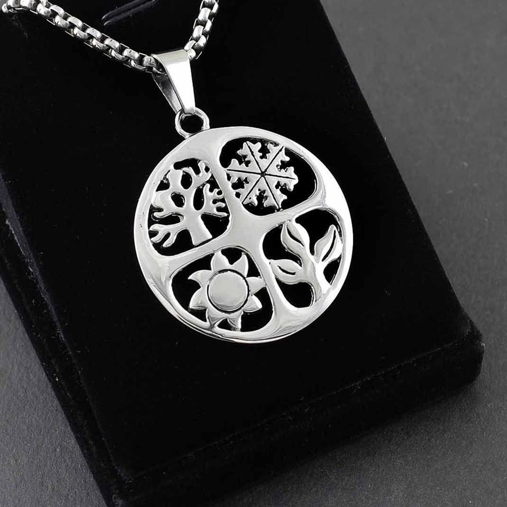3x20 Pcs 4 seasons Tree leaf sun snowflake jewelry DIY Charms Round