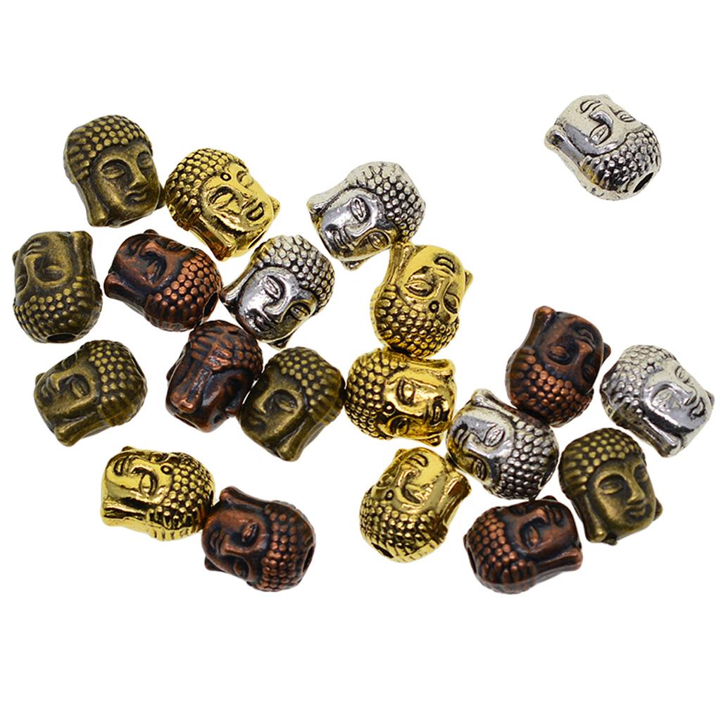 3x20 Pcs Assorted 3D Buddha Spiritual Spacer Beads Jewelry DIY Bracelet Making