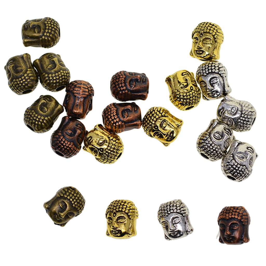 3x20 Pcs Assorted 3D Buddha Spiritual Spacer Beads Jewelry DIY Bracelet Making