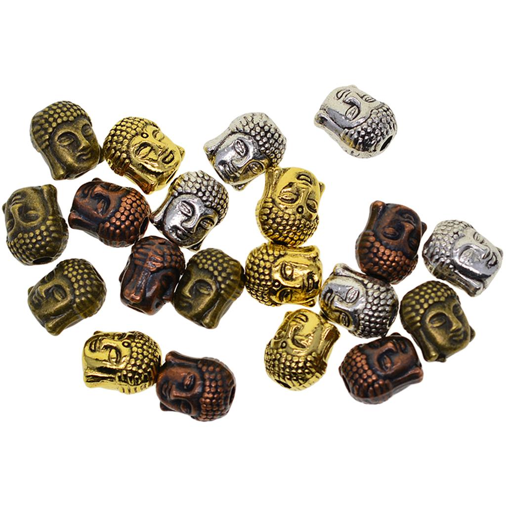 3x20 Pcs Assorted 3D Buddha Spiritual Spacer Beads Jewelry DIY Bracelet Making