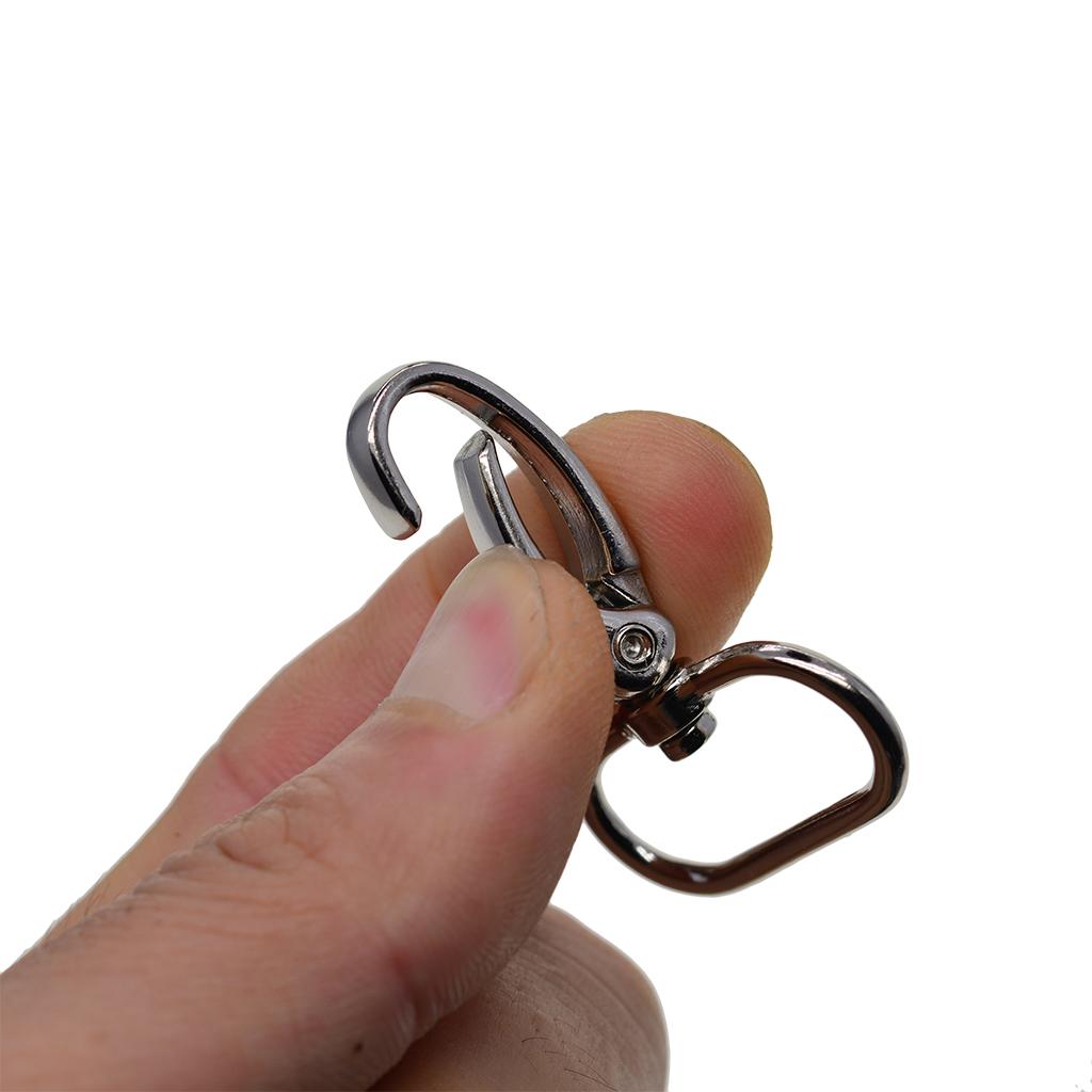 4x10 pieces Silver Swivel Lanyard Snap Hook with Key Rings Jewelry Findings