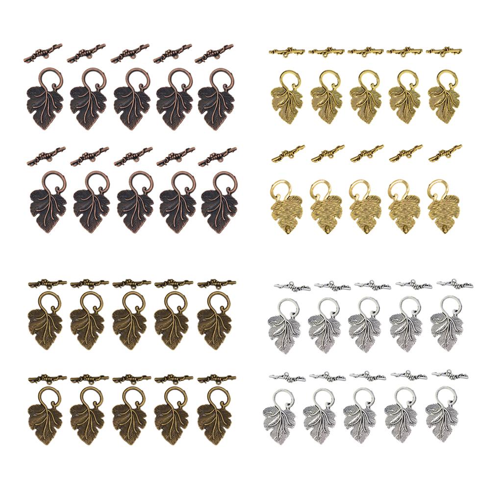 2x10 Sets Leaf OT Toggle Clasps Jewelry Clasp Connectors Jewelry DIY Silver