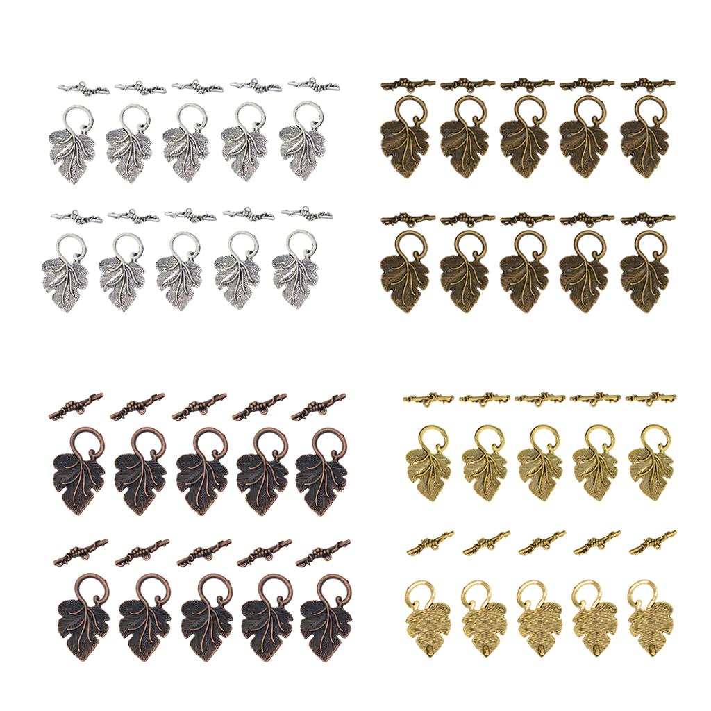 2x10 Sets Leaf OT Toggle Clasps Jewelry Clasp Connectors Jewelry DIY Silver