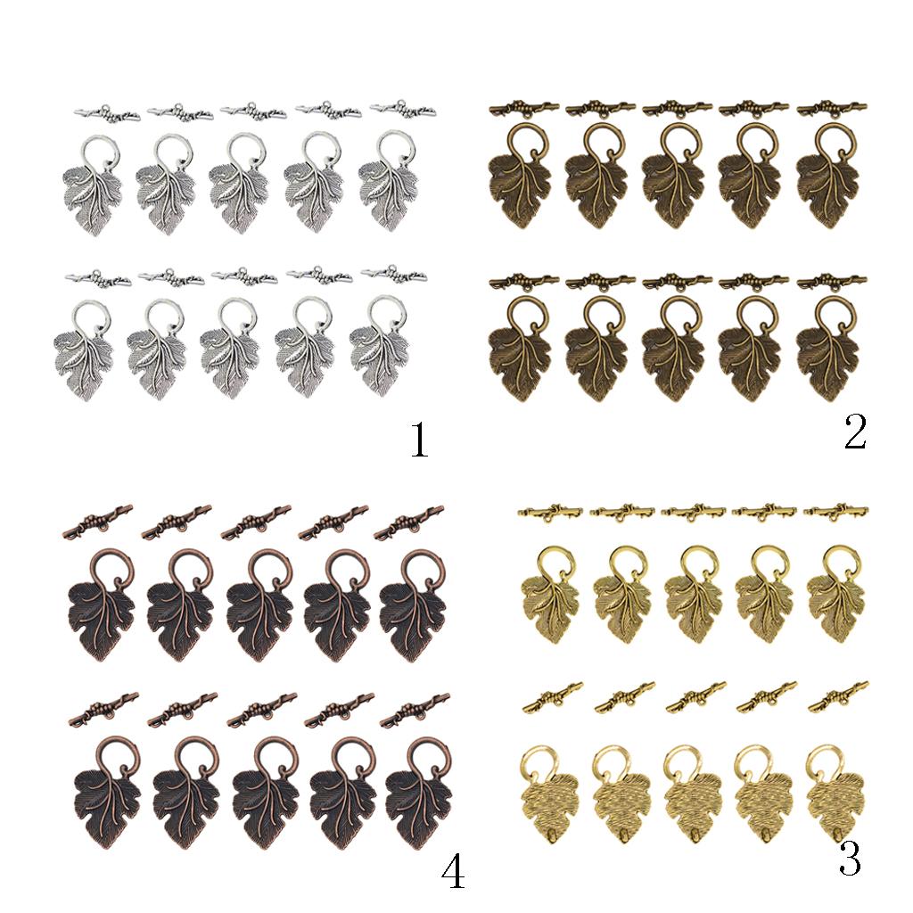 2x10 Sets Leaf OT Toggle Clasps Jewelry Clasp Connectors Jewelry DIY Silver