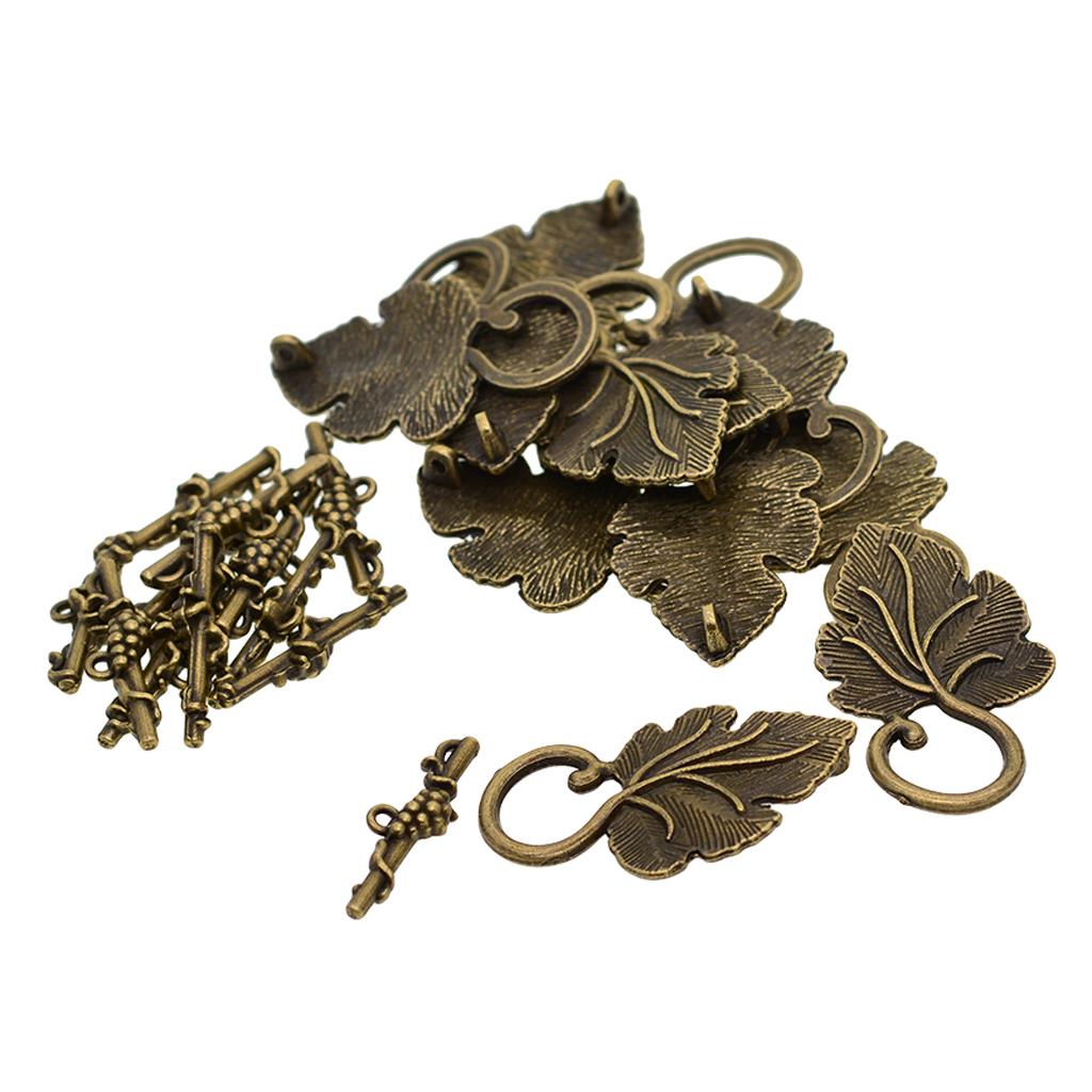 3x10 Sets Leaf OT Toggle Clasps Jewelry Clasp Connectors Jewelry DIY Bronze