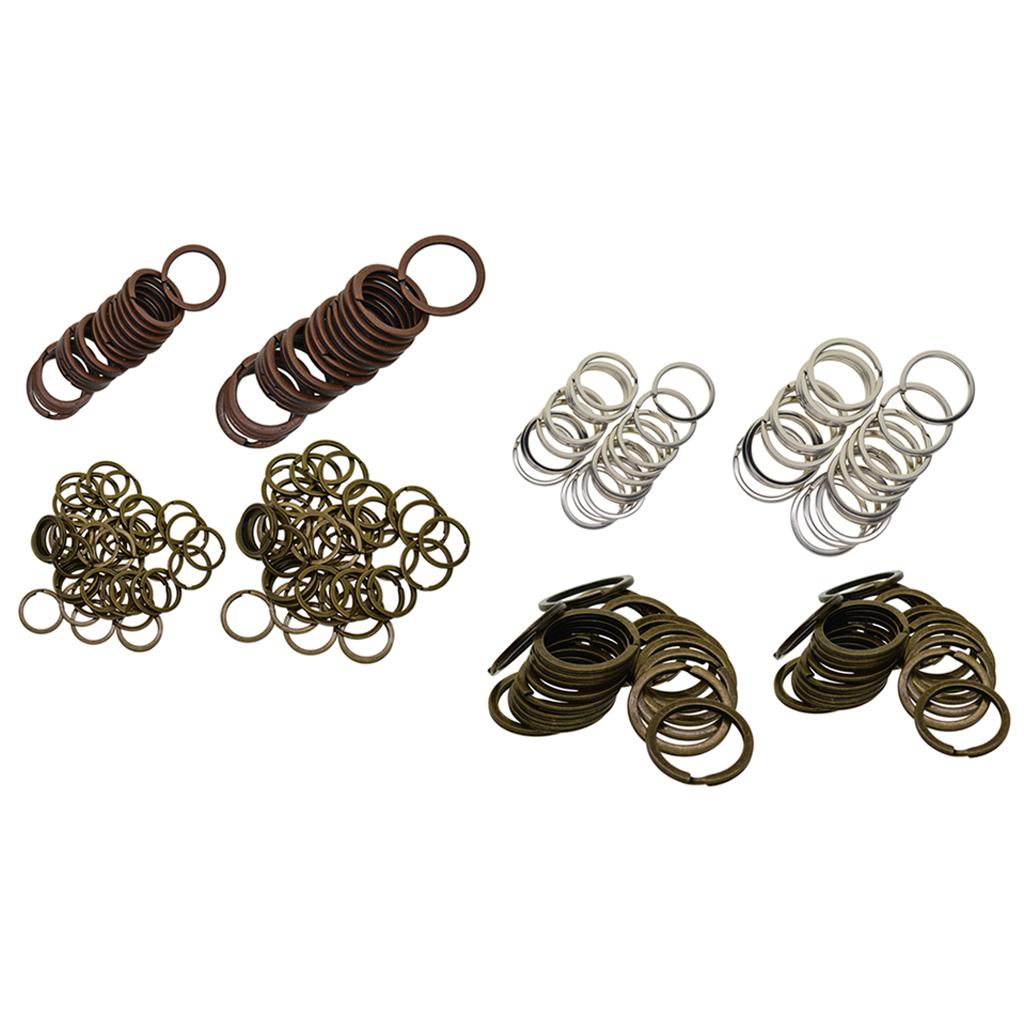 3xVarious Split Key Rings Keys Chain Bag Charms Clasp flat round circle clip 1