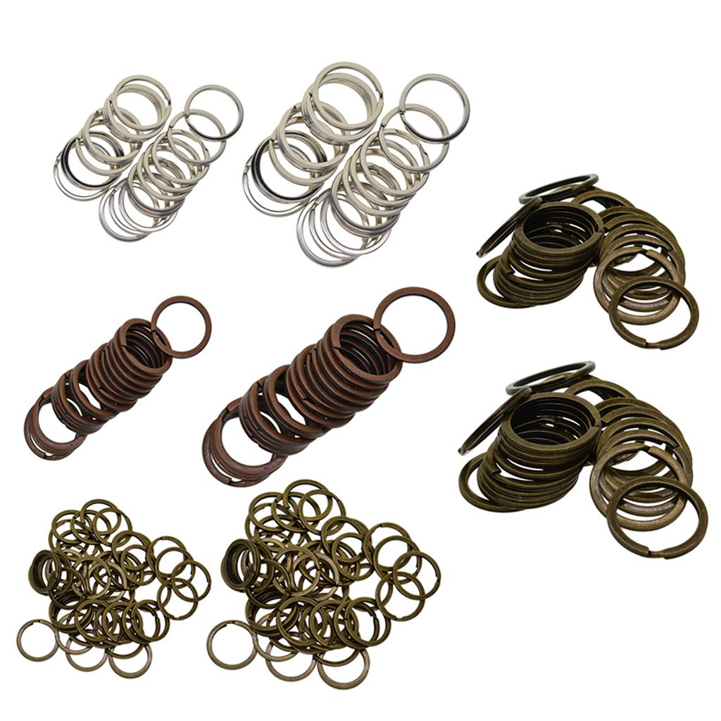 3xVarious Split Key Rings Keys Chain Bag Charms Clasp flat round circle clip 1