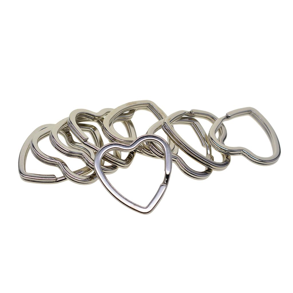 2xHeart Flat Split ring Key Ring Connector Keychain Loop Finding Jump Rings B